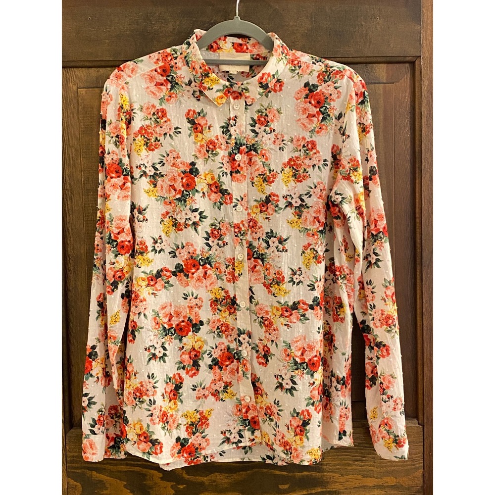 Sézane Pierro Shirt Villa or Bouquet de Rose floral print Size 36 US 4 Small